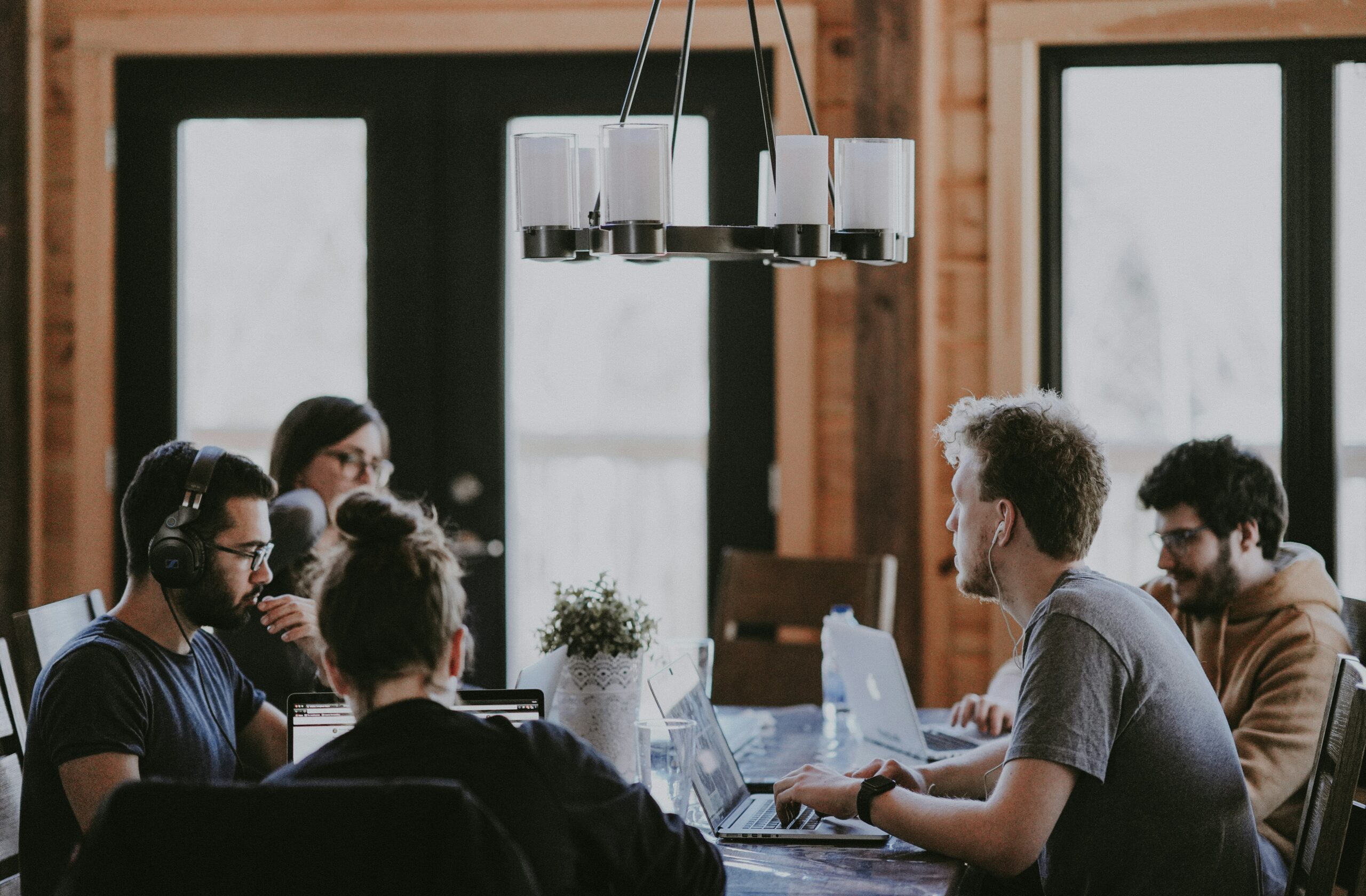 Team collaboration in modern workspace